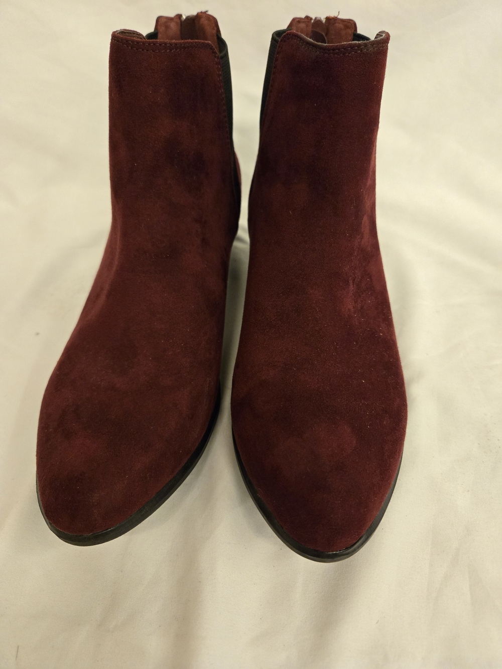 Esprit Wine Red Suede Ankle Boots